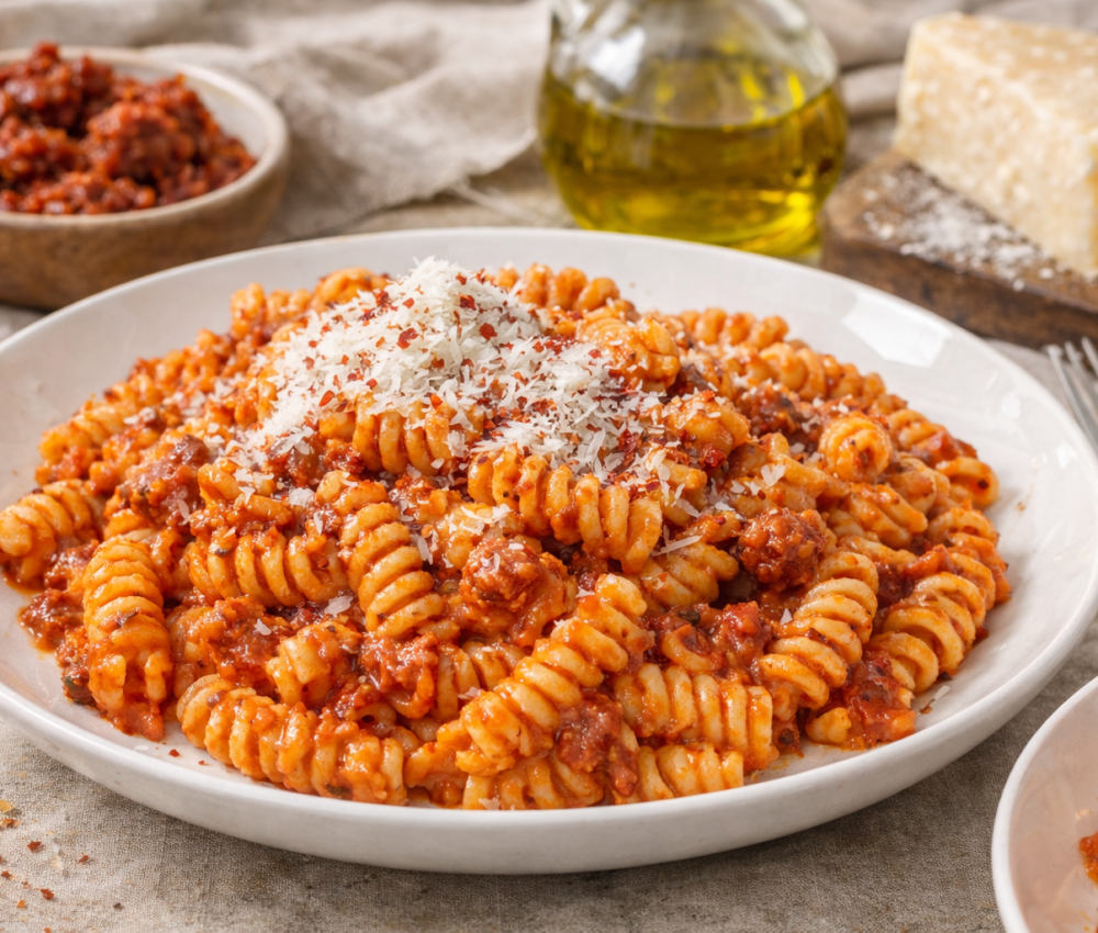 Pasta cremosa alla ’Nduja calabrese