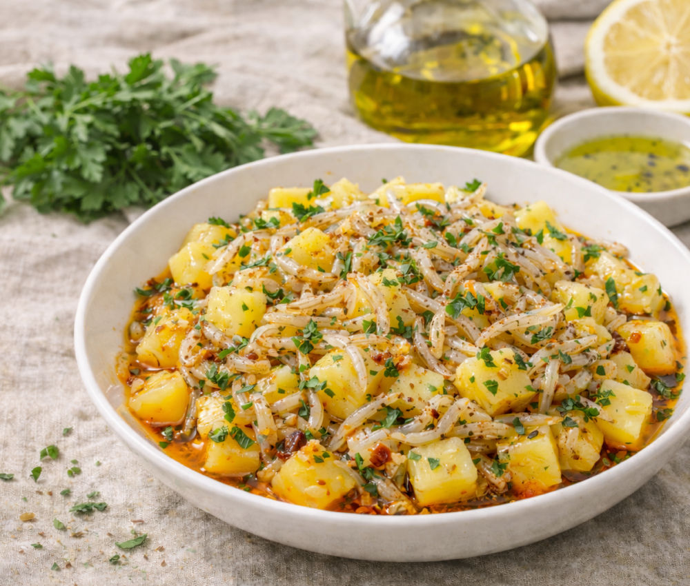 Insalata tiepida di Pesce Ghiaccio piccante