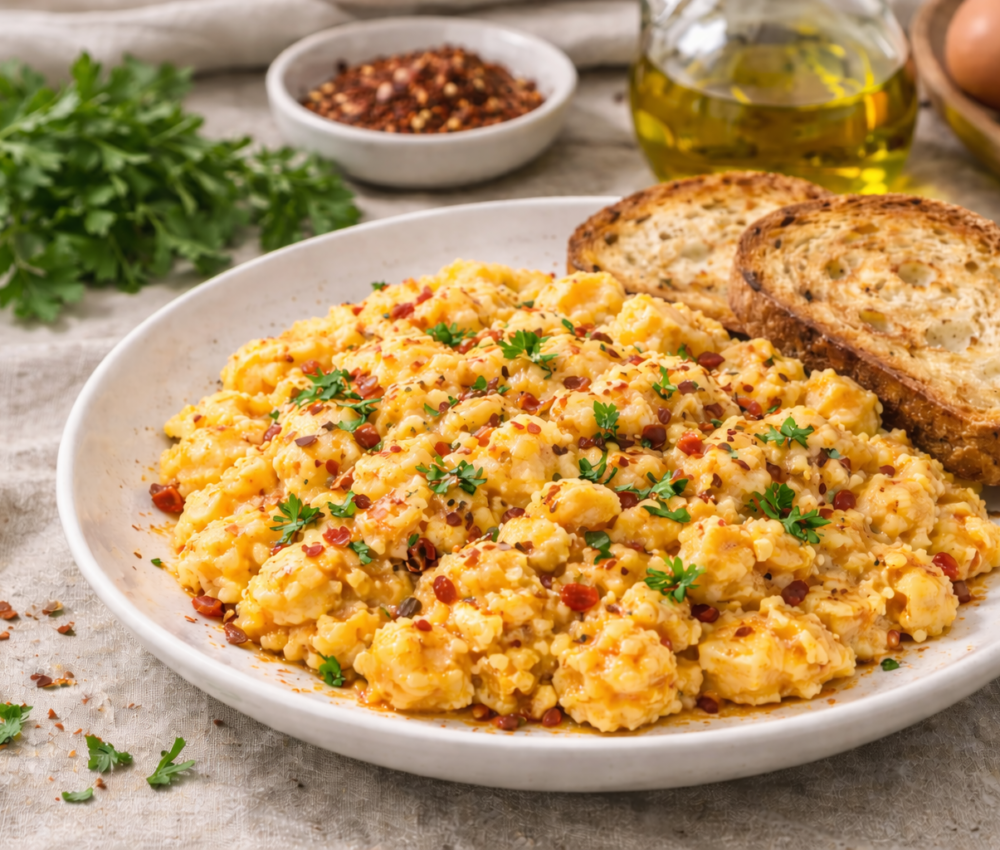 Uova strapazzate alla Bomba Piccante Calabrese